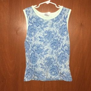 Floral Blue Tank Top